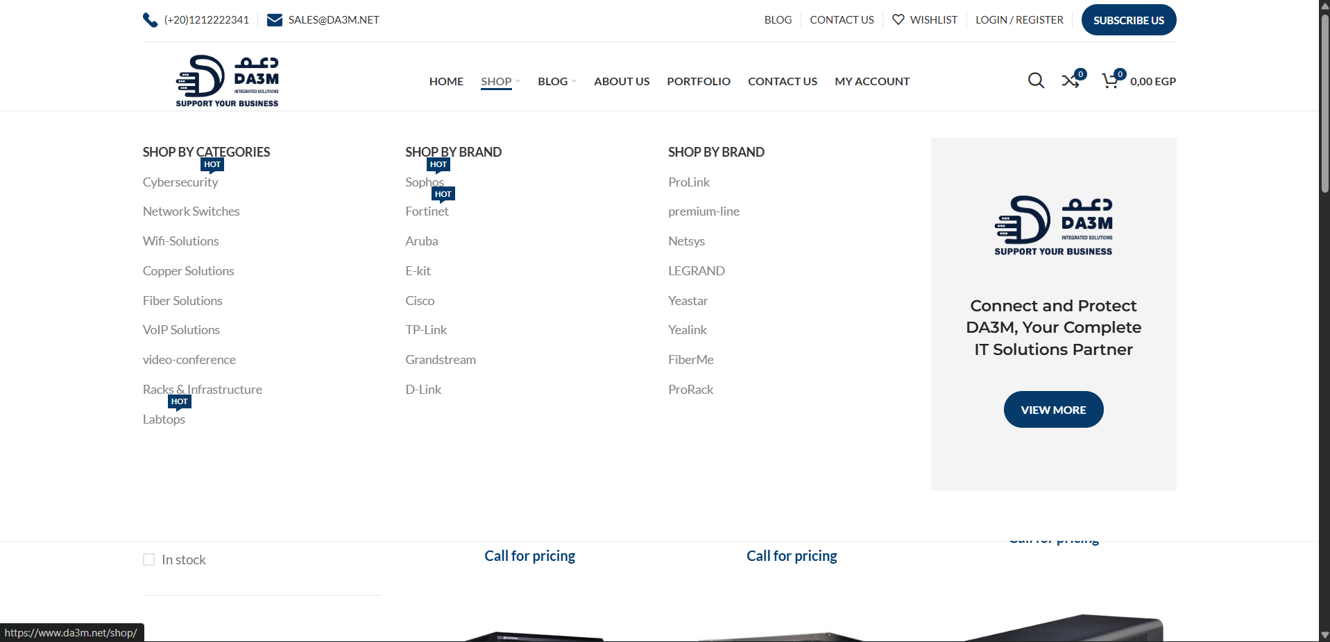 Desktop product listing
