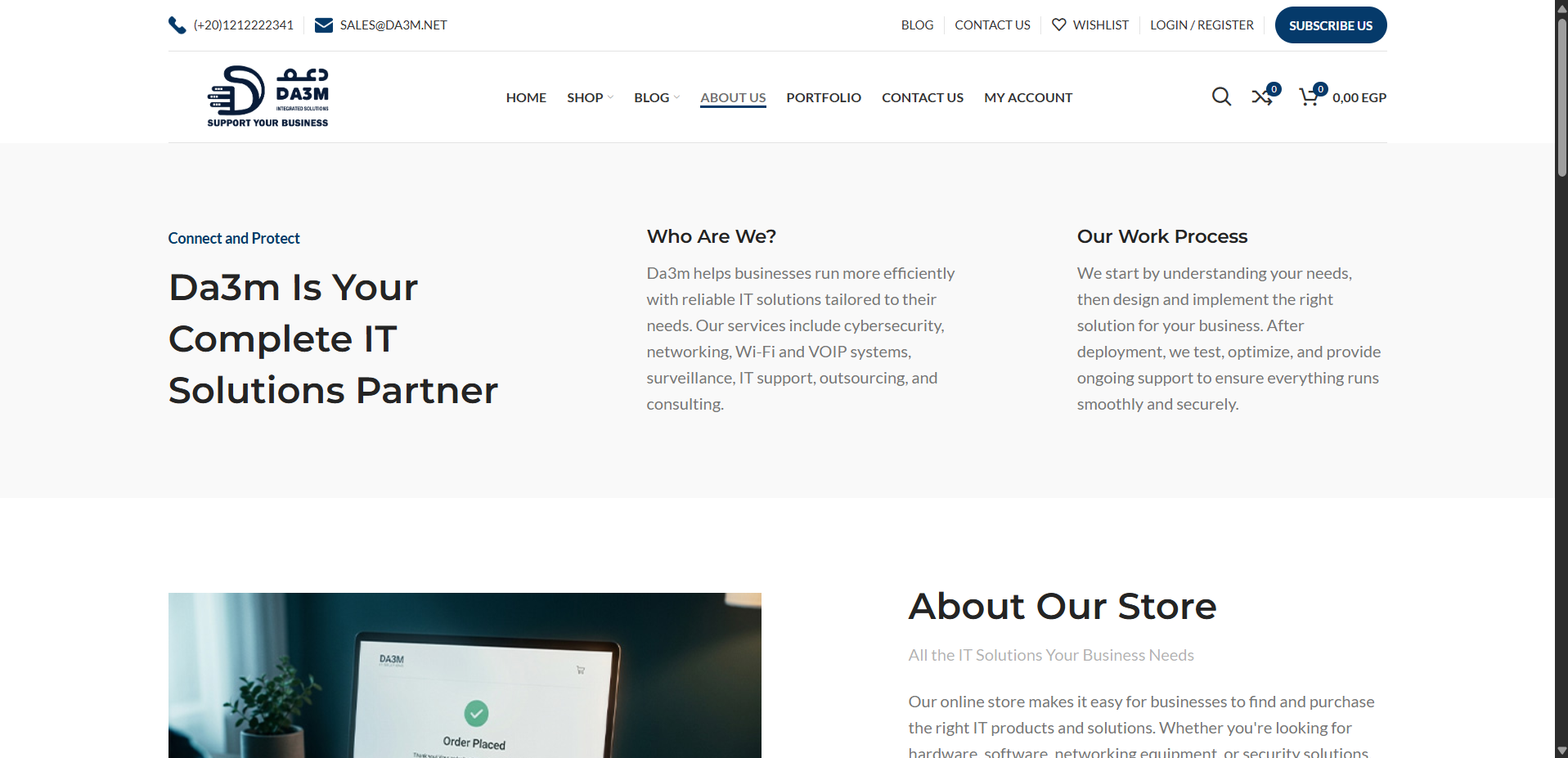 Desktop product page
