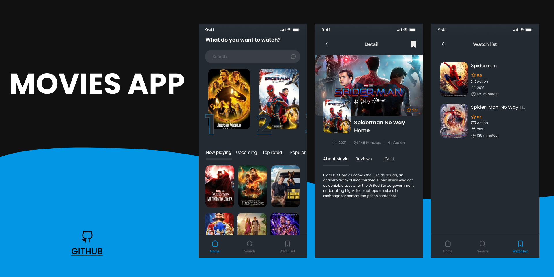 SceneHub application screens